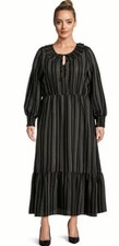 ⛱️SUMMER SALE🏖2X TERRA & SKY Church Office Black Long Sleeve Peasant Maxi Dress