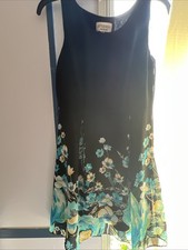 Studio I Girls Dress Size 4p Black Top With Blue Flowers