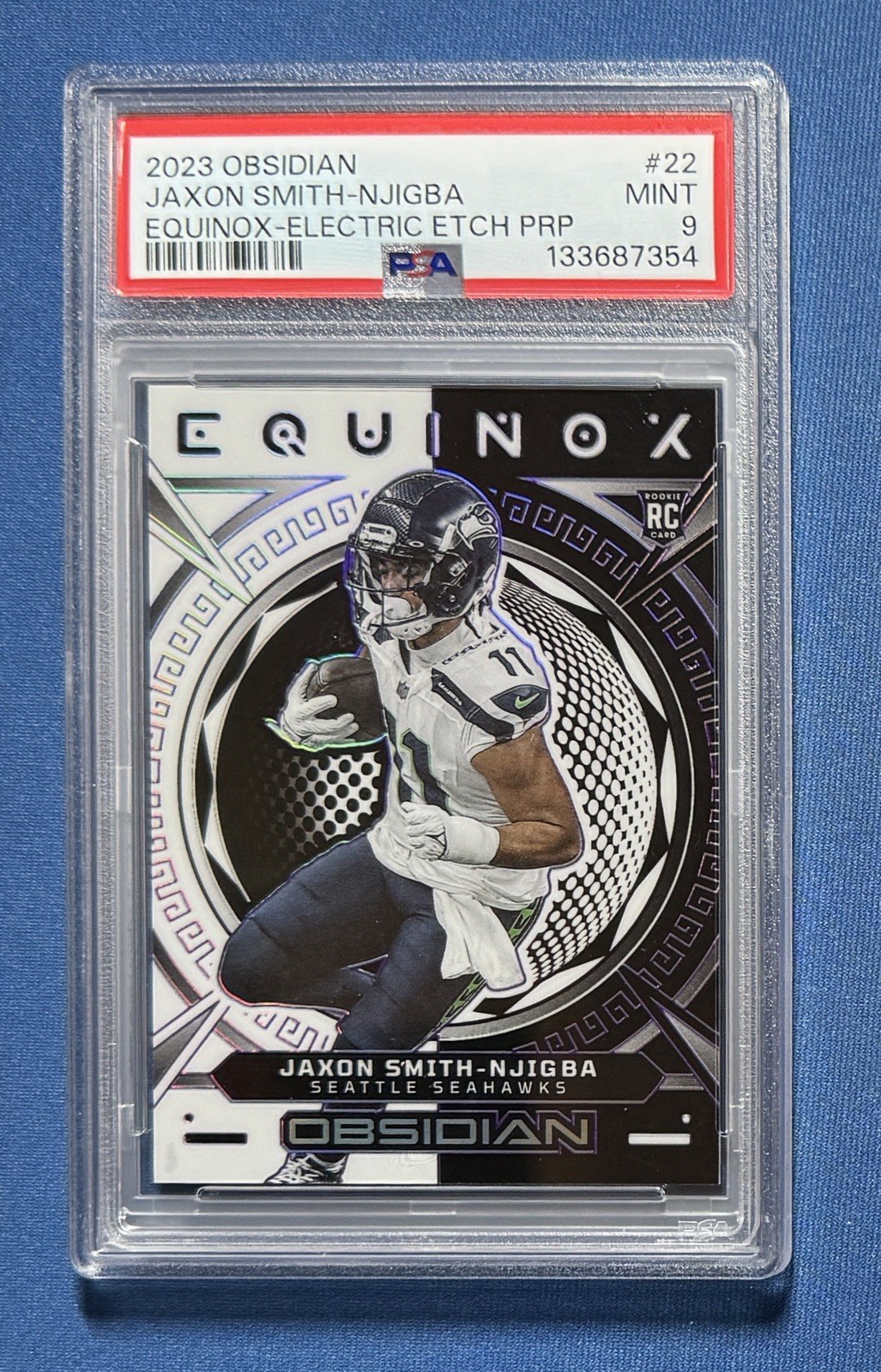 2023 Panini Obsidian Jaxon Smith-Njigba Equinox Purple Etch /75 PSA 9 RC #22