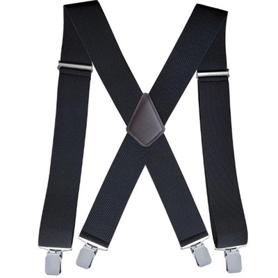 Mens Suspenders X-Back 2inch Wide Heavy Duty Work Suspenders Adjustable Suspe...