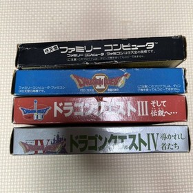 Dragon Quest 1 2 3 4 I II III IV set Nintendo Famicom FC Japan w/Box Manual