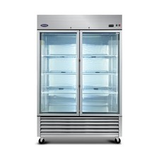 54" Commercial Reach-In Fridge 49CuFt Tempered Glass Door Digital Thermostat LED