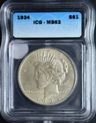 1934 Peace Dollar ICG MS63
