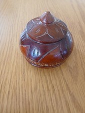 Vintage Wooden Hand carved Trinket Boxe With Lid Decorative Boxe