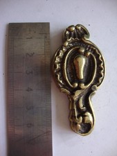 Antique Victorian brass escutcheon flip cover keyhole