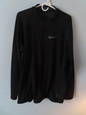 Nike Pro ~Hyperwarm Dri-Fit Knit Long Sleeve Shirt Men XL ~ Black