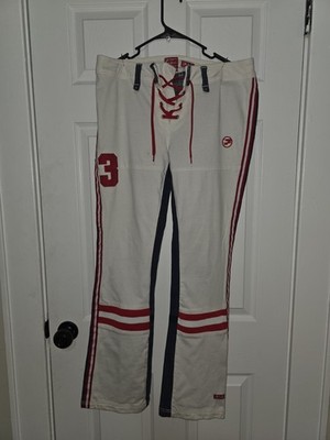 Rare WHITE PePe Jeans London  32 / 31 Red Blue striped UK PJL #73 Jeans Track