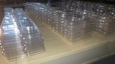 Assorted Lot Of Clear Hinged Storage/Shipping Cases- 64 Pieces -Different Sizes