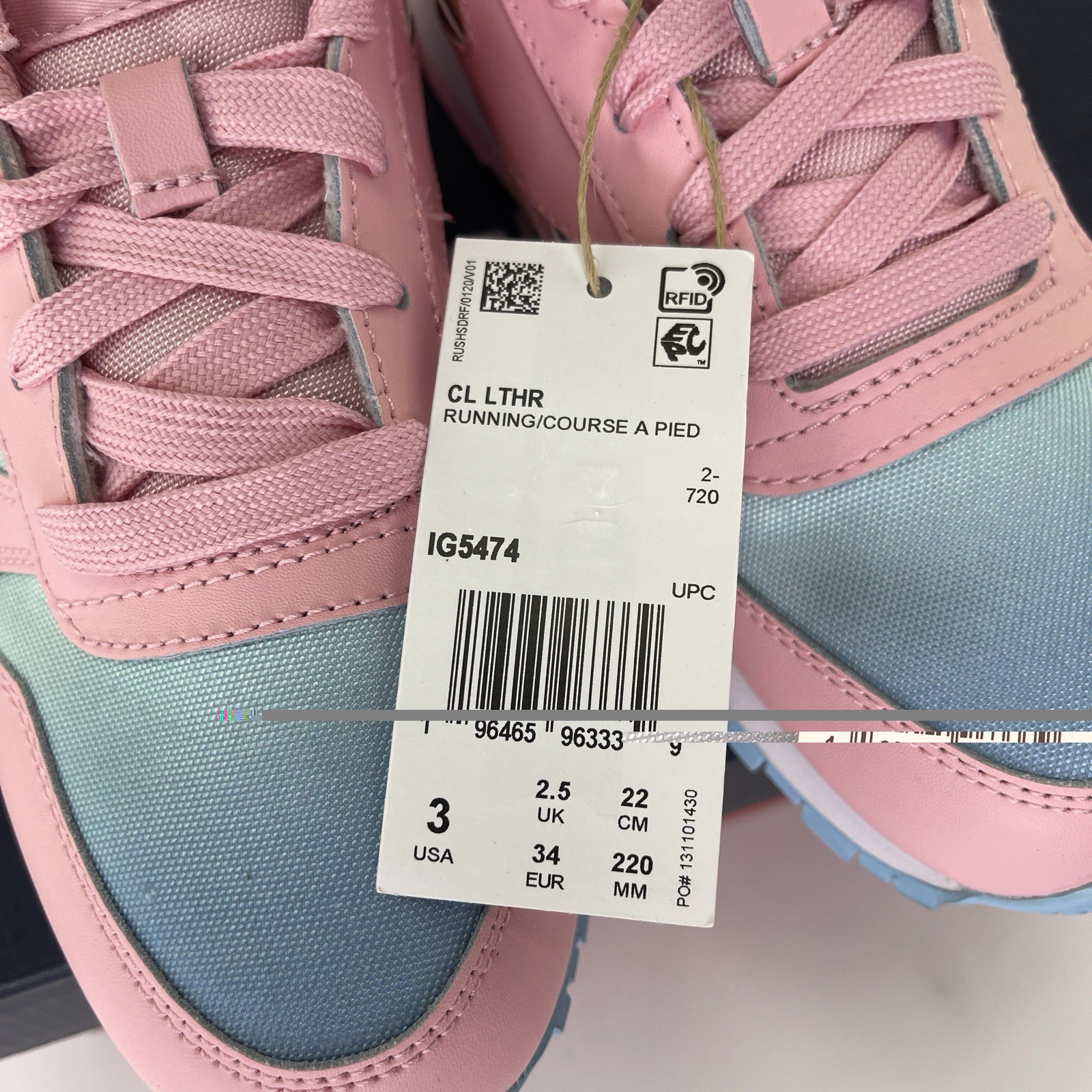 Reebok CL Classic Leather Kids Shoes Pink Blue Orange Size 3 thumbnail 5