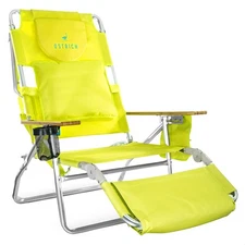 Ostrich Deluxe 3N1 Outdoor Beach Lounge Chair w/ Footrest, Lime Green (Open Box)