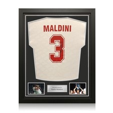 Paolo Maldini Signed AC Milan 1994 European Cup Final Shirt. Standard Frame
