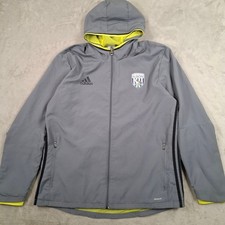 West Bromich Albion Adidas Jacket Mens XL Grey Climacool Brom Hooded Football