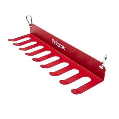 GoSports Schlägerhalterung Baseball/Softball 16 Schläger Wand/Dugout-Zaun rot
