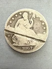 1867-P Seated Liberty Half Dollar 50c 90% Silver Coin