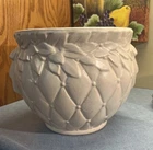 McCoy Pottery 1950s Leaf & Berries Diamond Quilted #48 White Jardiniere Planter