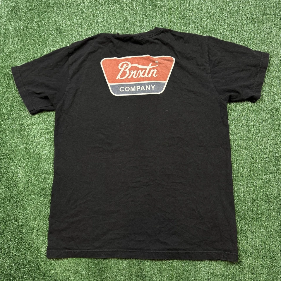 Camiseta gráfica Brixton para hombre talla M negra manga corta ropa de calle skateboading Foto 3 de 4