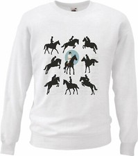 Sweatshirt SILHOUETTE PFERDE REITEN REITER PFERDESPORT PFERDEKOPF DRESSURREITEN