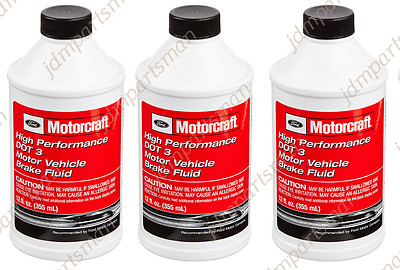 Motorcraft - High Performance DOT 3 Brake Fluid 12 oz (Pack of 3) fits Ford