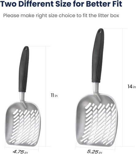 WePet Cat Litter Scoop, Aluminum Alloy Sifter, Kitty Metal Medium, #06 Black - Picture 3 of 3