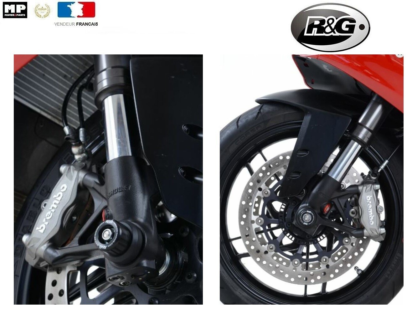 Protection de fourche haut de gamme R&G Racing noir mat pour Ducati PANIGALE 1199