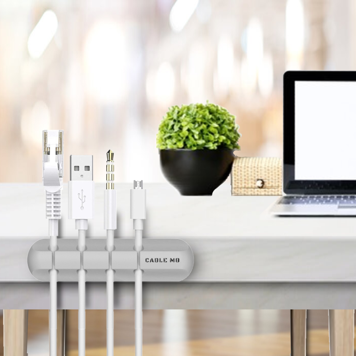 Silicone USB Cable Holder Clips Desk Organizer Cord Management BLACK eBay