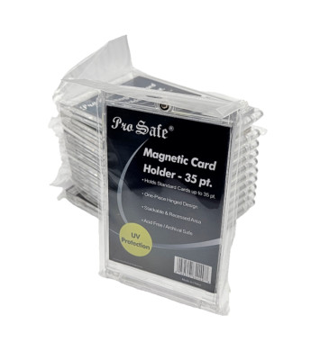 (12-Pack) Pro-Safe Magnetic One Touch Card Holder w/UV - 35pt Size - Lightweight