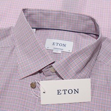 Eton NWT Casual Button Down Shirt Size 41 16 L Contemporary Fit in Multicolor