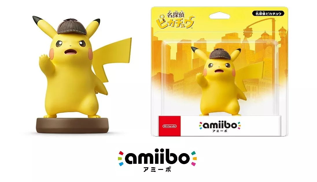 Rare Nintendo Big Amiibo Great detective Pikachu Pokemon Japan