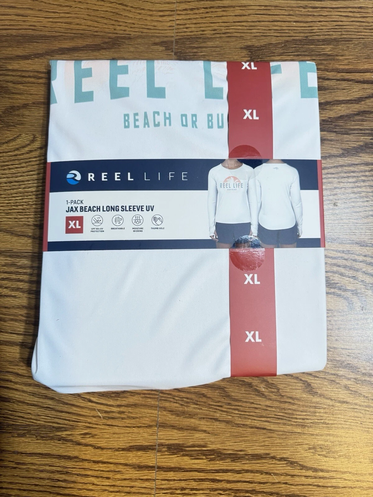 Reel Life Women's Long Sleeve Jax Beach UV Protective Shirt, White, XL