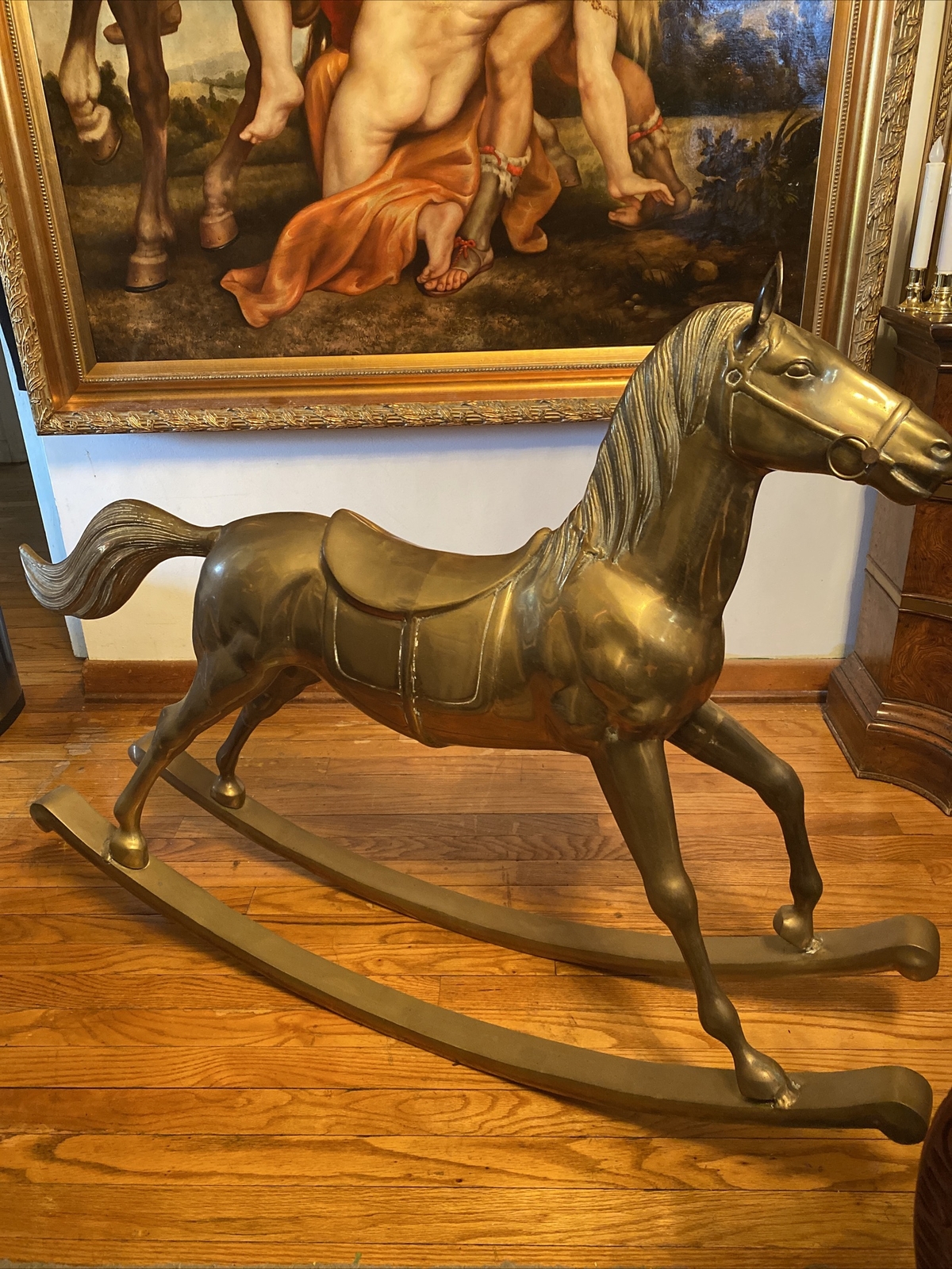 large brass rocking horse eBay