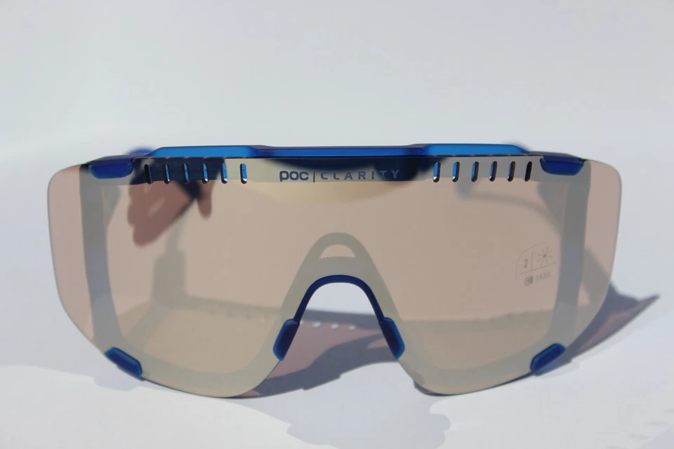 Gafas de sol POC Devour bicicleta/ciclo azul ópalo/marrón plata espejo/claro NUEVO Italia Foto 3 de 4