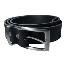 Nickelfreier Gürtel GRERR - schwarzes Rindleder Handmade Echtleder mit Schnalle