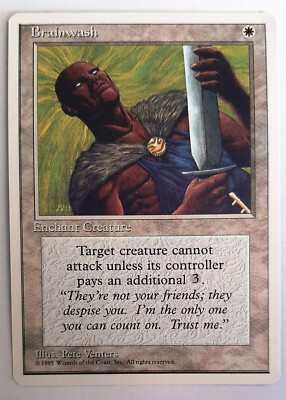  BRAINWASH  4. EDITION 1995 ENGLISH  NM  WHITE  MAGIC THE GATHERING  MTG