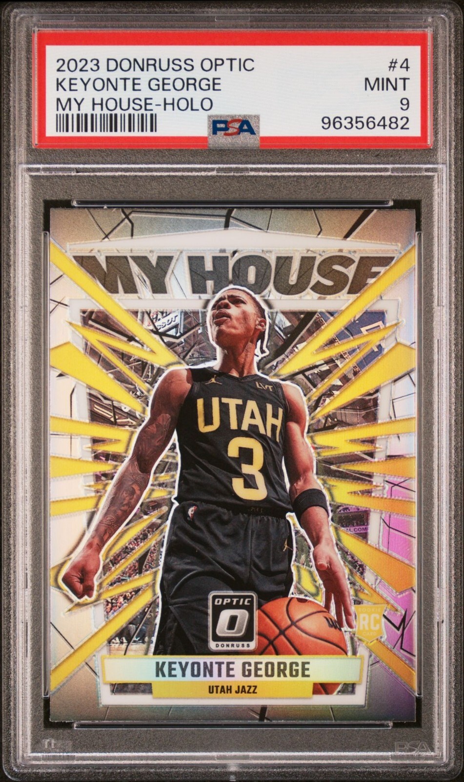 2023 Panini Donruss Optic My House 4 Keyonte George Silver Holo PSA 9 Utah Jazz