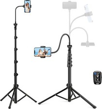 Phone Tripod Stand, 85" Tall Cellphone Tripod with Gooseneck Remote, Flexible...