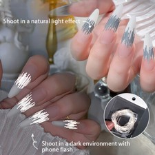 High Gloss Reflective Silk Nail Sticker Nail Art Silver Lines Manicure Tool 🔥