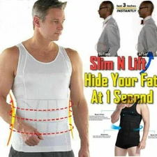 Men's Body Shaper Toning T-Shirt Ultra Durable Vest Compression Slim Underwear