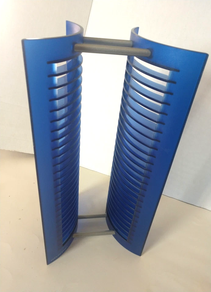 Blue CD Tower Rack Storage Holder Organizer Future Post Modern Atlantic VTG Y2K - Image 2 of 4