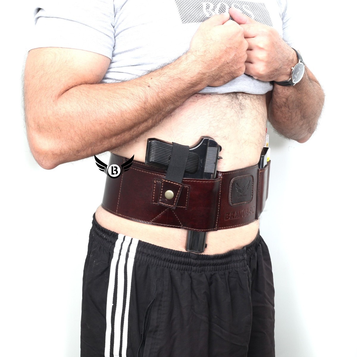 Galco Leather Belly Band Holster Allen Hideout Belly Band Holster