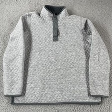 Marine Layer Women Corbet Quilted Reversible Pullover Size M Snap Button Grey