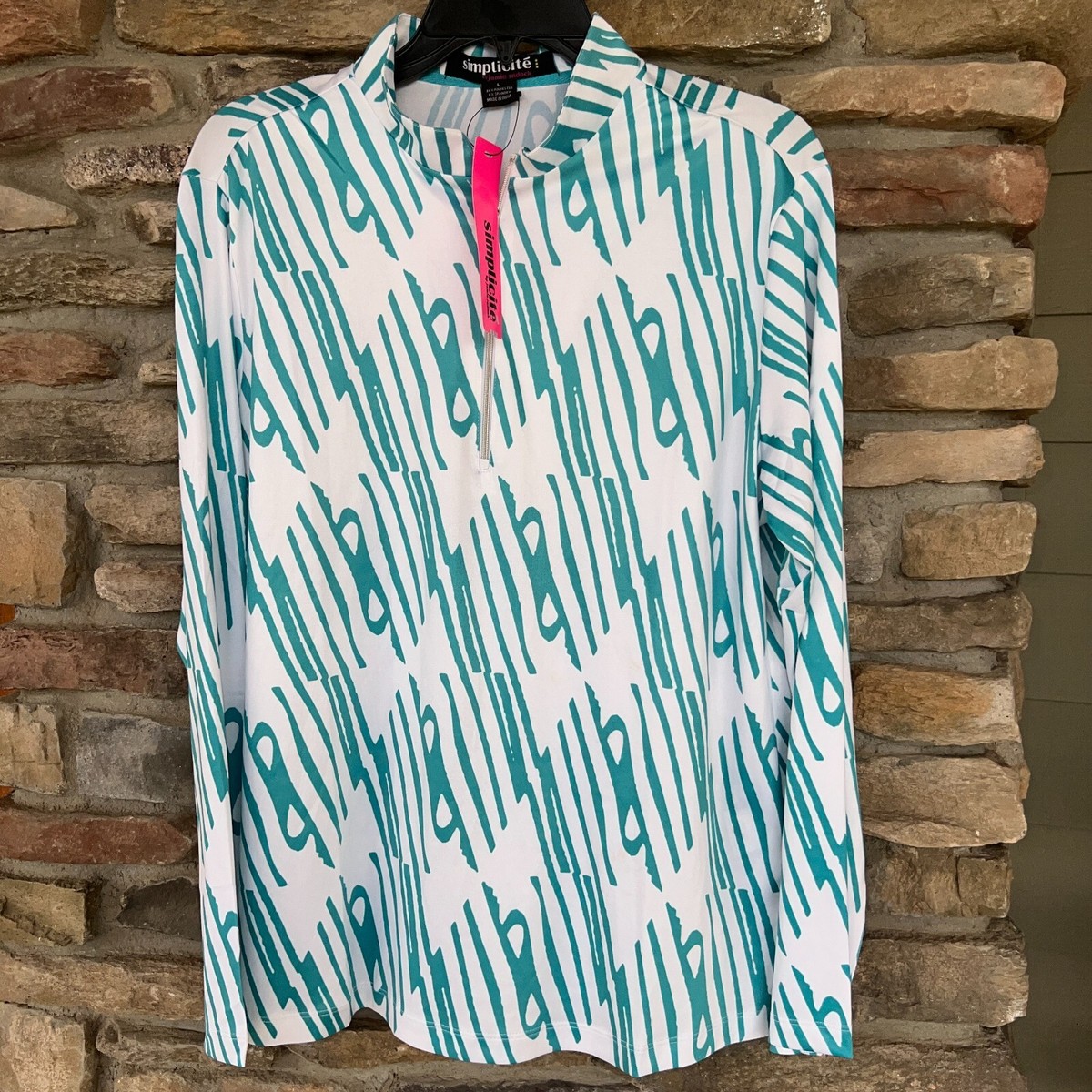 Jamie Sadock Simplicite Women's L/S 1/4 Zip Golf Shirt White Teal