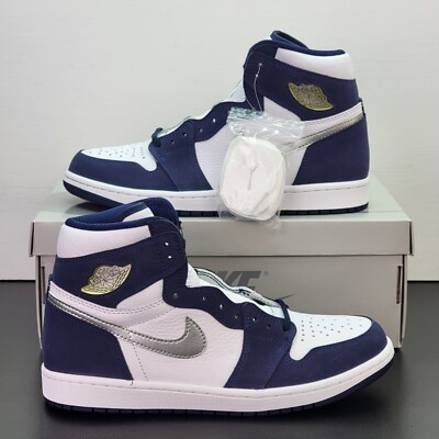 Nike Air Jordan 1 High OG Shoes Men's Size 8 Blue Grey Athletic Sneakers