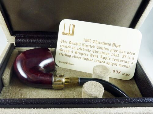 briar pipe Dunhill Christmas Pipe 1992 silver spigot limited edition unsmoked - Picture 1 of 12