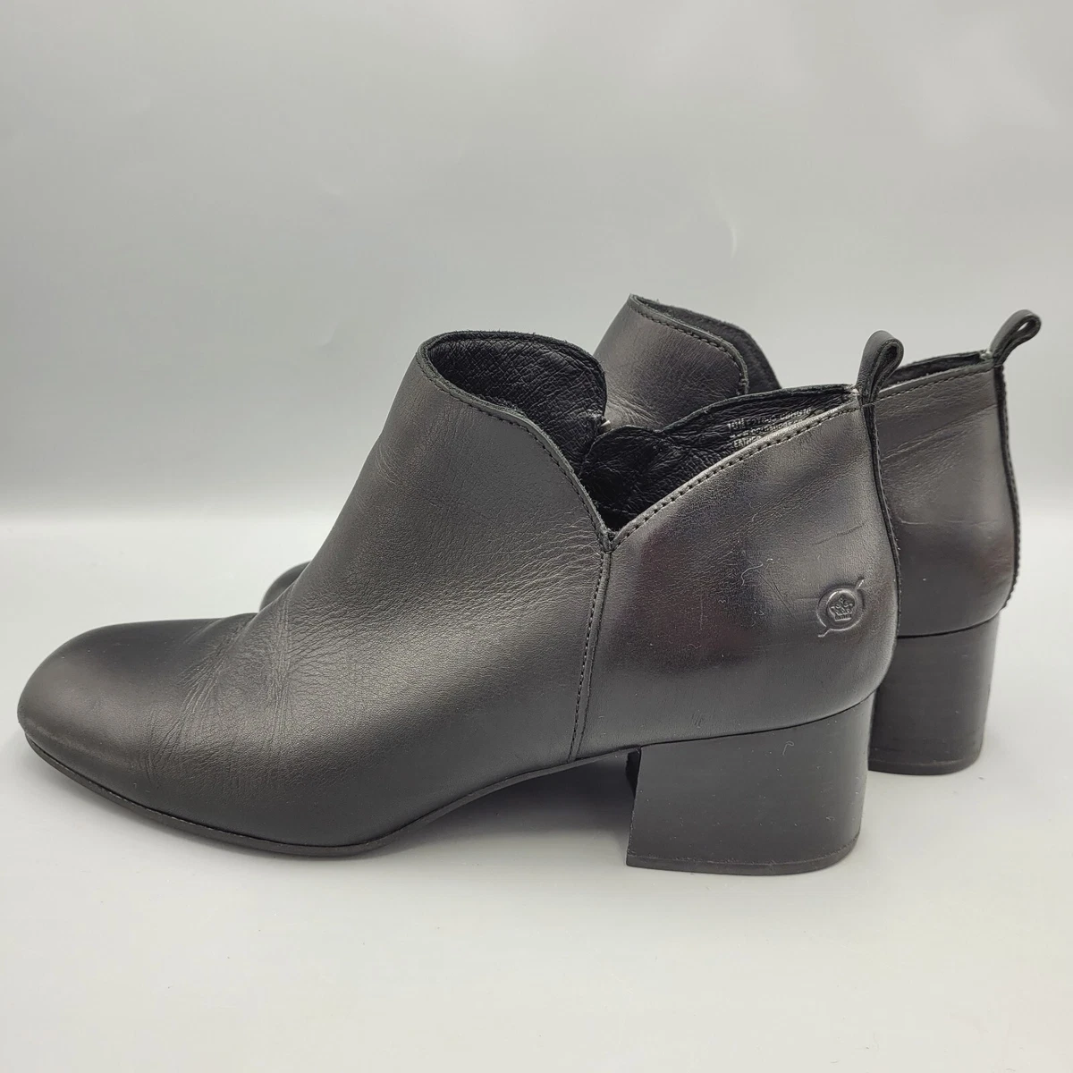 Born Aneto Boots Shoes Womens 10 M Black Leather Ankle Bootie Zip 2