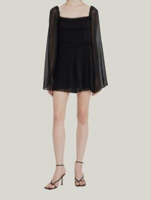 alexis black mini dress Alexis Chain Mini Dress M / Black