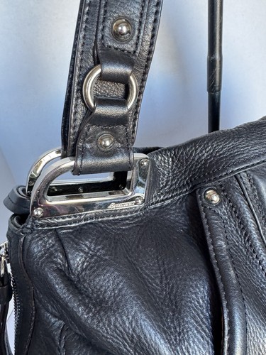 B. MAKOWSKY LARGE BLACK LEATHER BAG, BEAUTIFUL AND VERY CLEAN, STUDDED AND COOL! - Picture 5 of 22