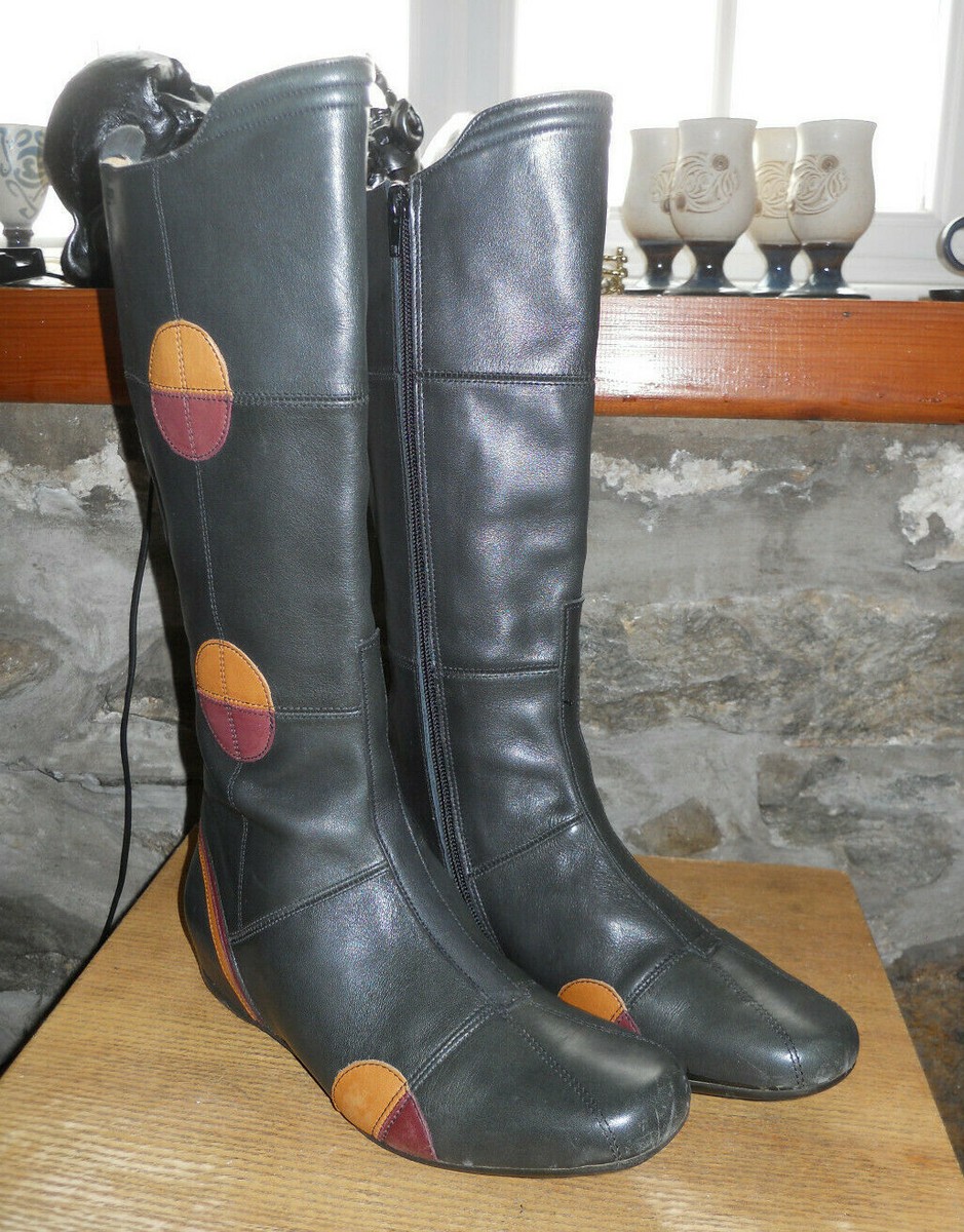 Bottines Bottes Arcus Arcus Black Leather Boots Size Made In France