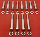 SBC CHEVY EXHAUST MANIFOLD BOLTS KIT STAINLESS STEEL 283 305 327 350 400 HEX SET