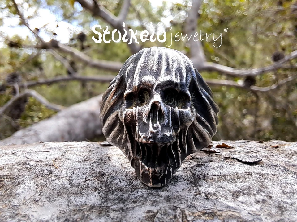 Handmade Skull Ring, Sterling Silver 925 Men's Skull Ring - Image 4 of 4