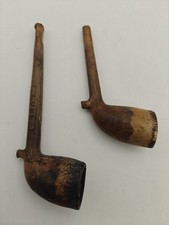 Vintage Pair of Antique Irish Clay Tobacco Pipes 19th Century Cutty Pipe Cork...